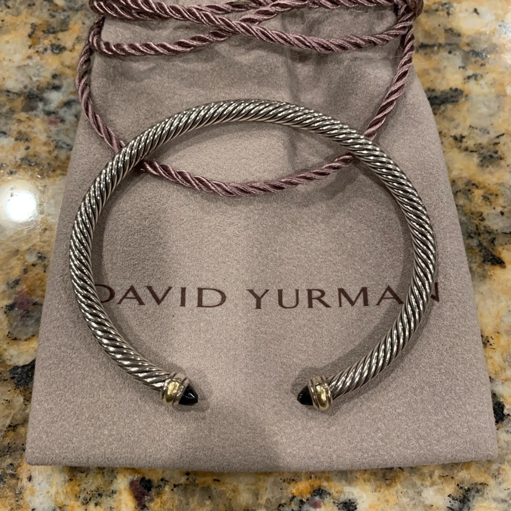 David Yurman 5mm black oynx classic cable cuff bracelet
